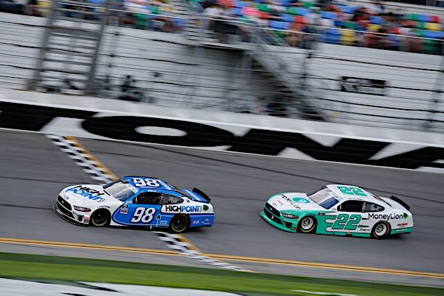 He led the race with just a few laps left, but was shuffled back on the final restart. He led the race with just a few laps left, but was shuffled back on the final restart.